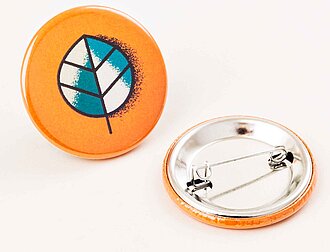 Buttons mit Sicherheitsnadel rund 38mm