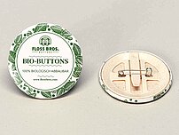 Bio-Buttons mit Anstecknadel