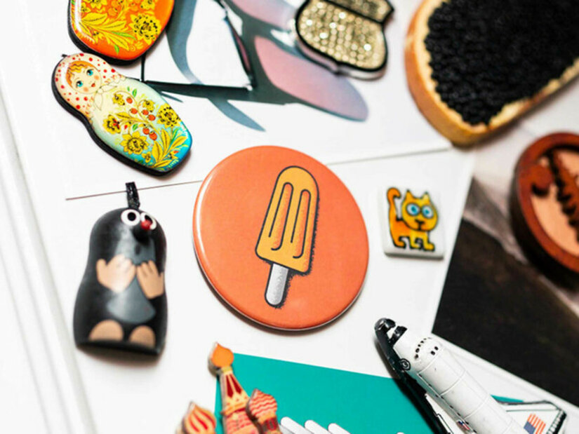 Kühlschrankmagnete in verschiedenen Formen und Farben