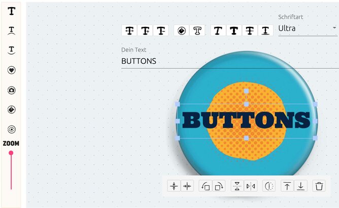 Schrift hinzufügen beim Button gestalten